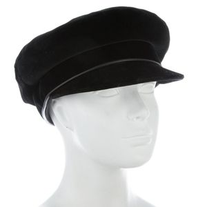 HERMES Black Velvet Officer Hat